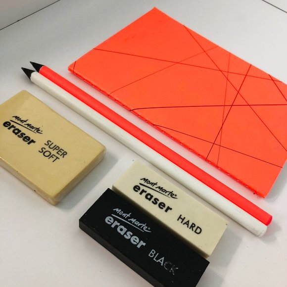 Lagerhaus Sweden Bright Orange Notebook, Pencil and Erasers Set - Picture 3 of 6